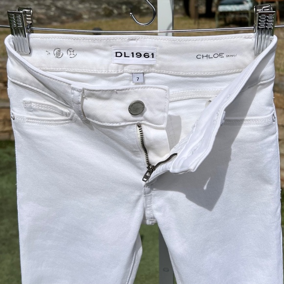 DL 1961 Chloe Girls' Eggshell Skinny Jeans - Picture 7 of 15